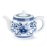 Intertwined Peony Flat - topped Teapot
