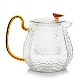 Angled Spout Scale Pattern Glass Teapot 580ml