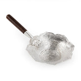 Wooden Handle Floral Tin Tea Strainer