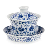 青花纏枝蓮蓋碗