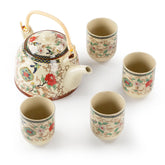 鸟语花香提梁壶茶具套装 5件