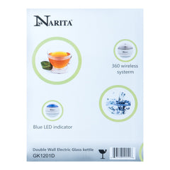 Narita 透明双层玻璃电热水壶 1L GK1201D