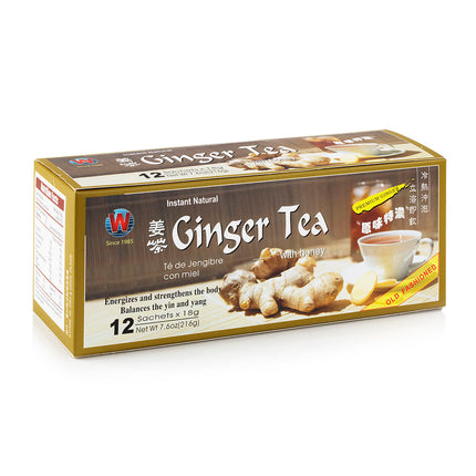 Instant Natural Ginger Tea with Honey (12 sachets)