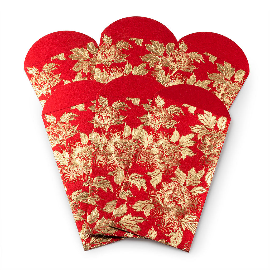 Peony Red Envelope 6pc