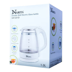 Narita 透明双层玻璃电热水壶 1L GK1201D