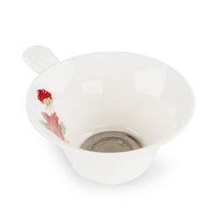 Floral White Porcelain Tea Strainer