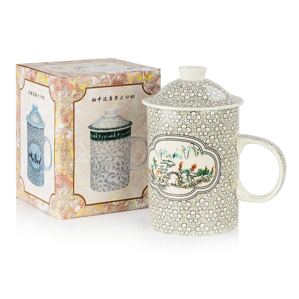 「雅韻」瓷質帶蓋茶杯