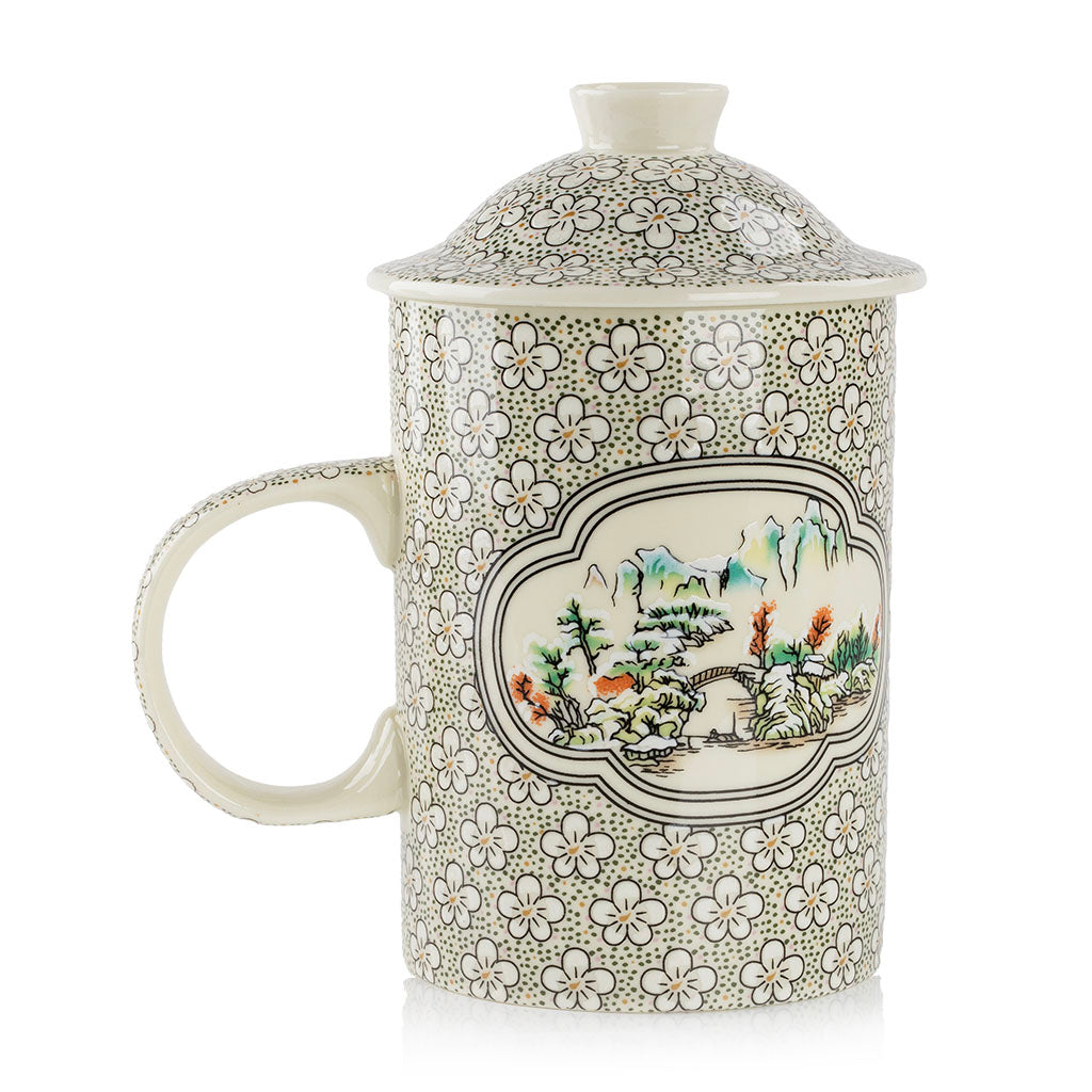 「雅韵」瓷质带盖茶杯