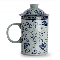 「雅韵」瓷质带盖茶杯