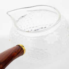 Hammered Glass Fair Cup with Wooden Handle 260ml