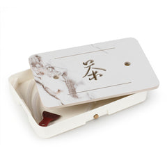 Stone-Rhyme Rock Ink-Pattern White Tea Tray 35*24cm