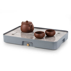 Stone-Rhyme Rock Marble Pattern Gray Tea Tray 35*24cm