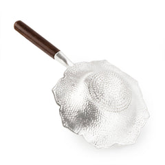 Wooden Handle Floral Tin Tea Strainer