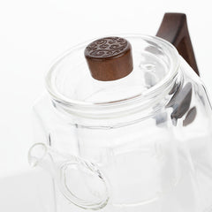 Glass Octagonal Teapot & 4 Glass Cups Set 500ml