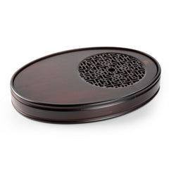 胡桃色竹製儲水茶盤 37*25*5cm