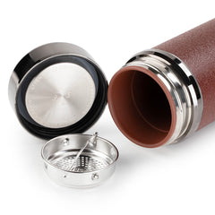YiXing Clay Lined Thermos Bottle Brown 300ml