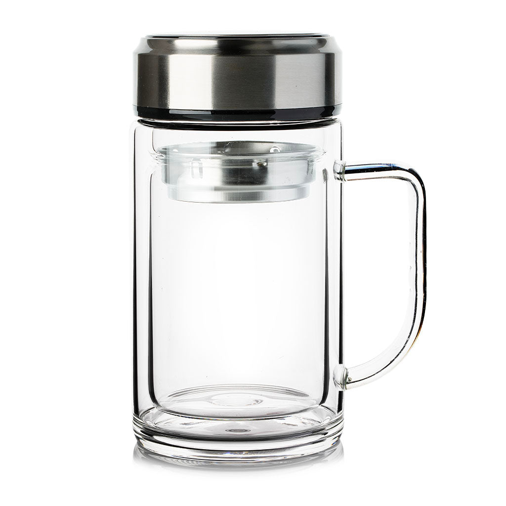 Double-Walled Heat-Resistant Glass Business Cup 550ml