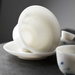 蓝彩荷陶瓷茶具礼盒套装 9件套