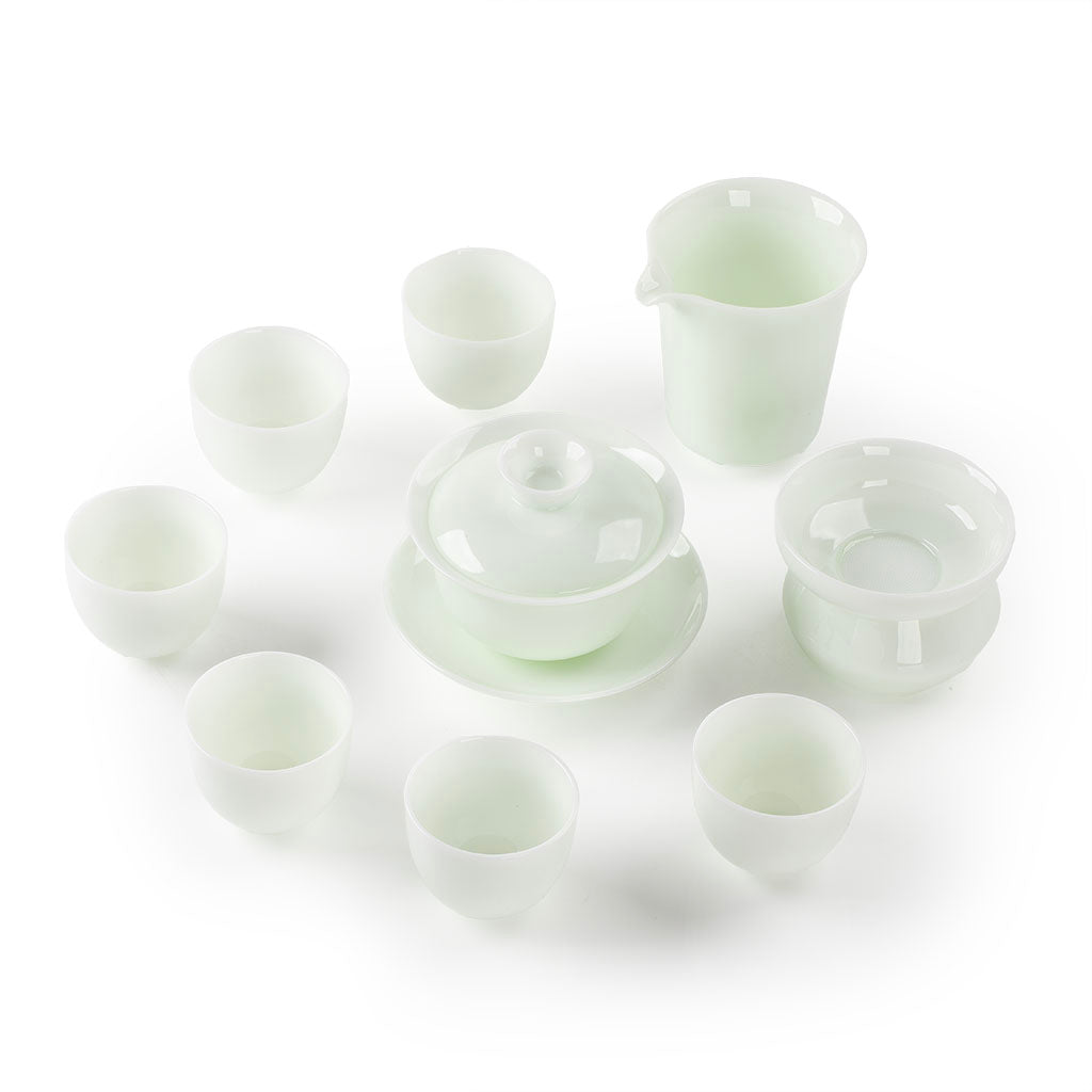 玉瓷茶具礼盒套装 9件套