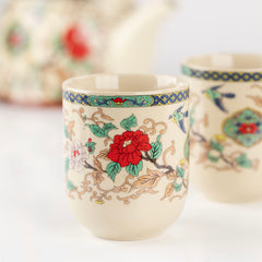 鸟语花香提梁壶茶具套装 5件