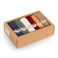 六色純棉刺繡小茶巾