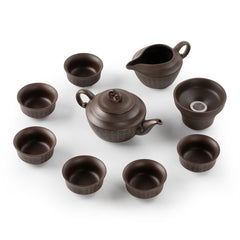 紫砂福字茶具礼盒套装9件