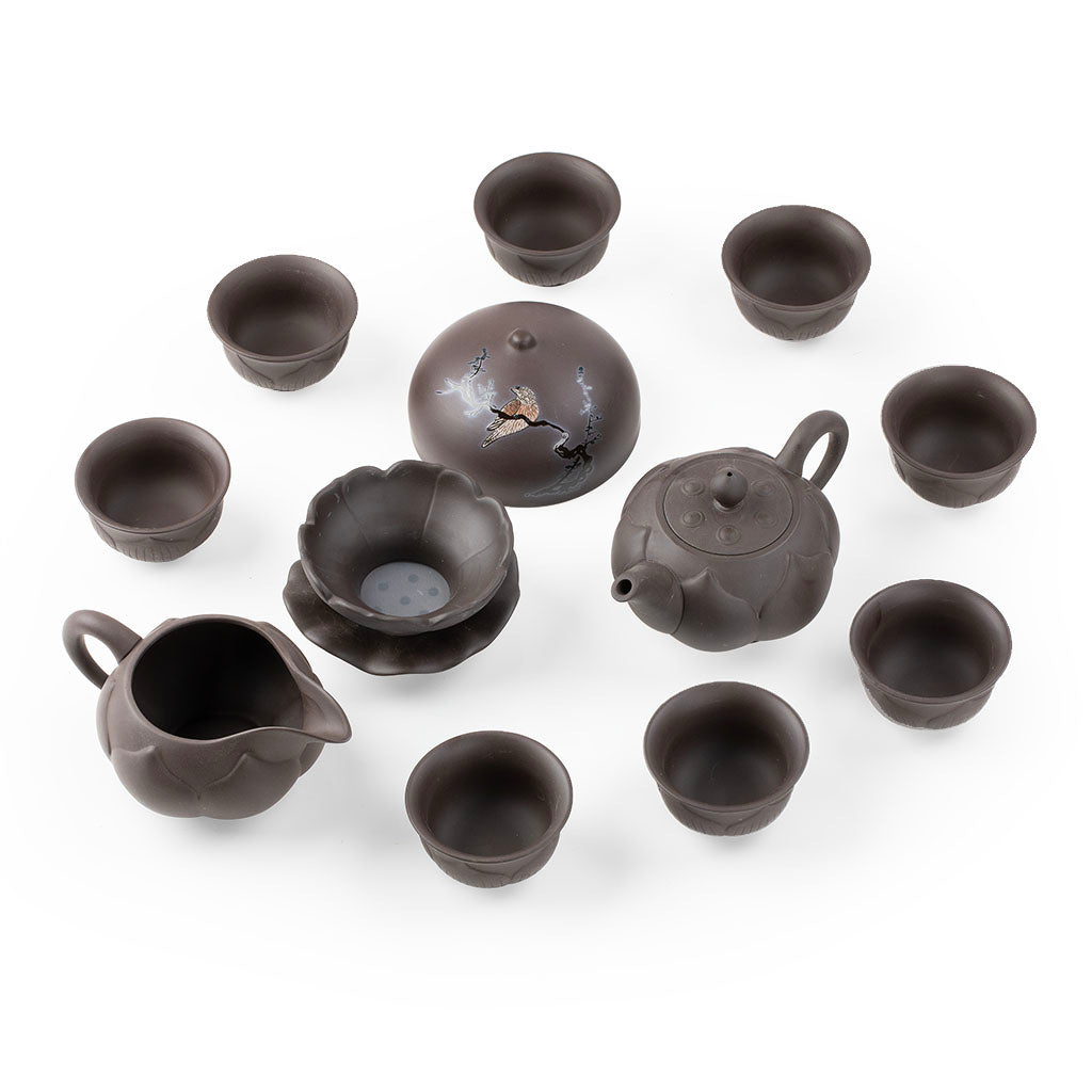 Purple Clay Lotus Teaware Set Gift Box