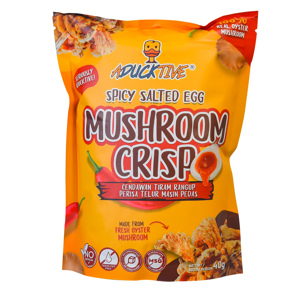 Aducktive Spicy Salted Egg Flavor Mushroom Crisps