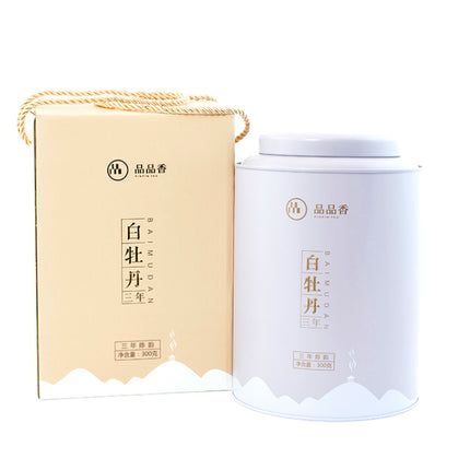 PPX Peony( Bai Mudan) White Tea 3 Years Old  品品香 福鼎白牡丹 三年陈韵 300克/罐 礼盒装