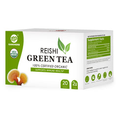 GANOHERB USDA Organic Reishi Green Tea Bags (20 Bags)