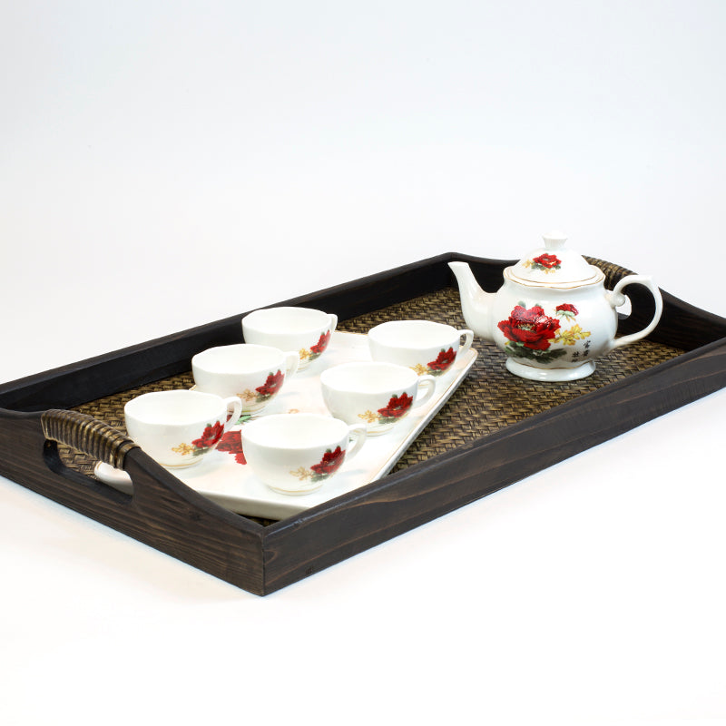 Peony ceramic whiteware Porcelain Tea sets (8 pcs)