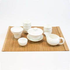 羊脂玉瓷 龙蛋壶 功夫茶具 （14件套