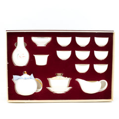 羊脂玉瓷 龙蛋壶 功夫茶具 （14件套