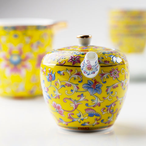 Porcelain Tea Set 9pc/set(Yellow)