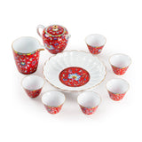Chengyi Colorful Enamel Porcelain Tea Sets 9 pcs(Red)