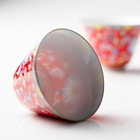 Chengyi Colorful Enamel Porcelain Tea Sets 9 pcs(Red)