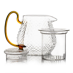 Jixiang Glass Corner Mouth Scale Pattern Pot 580ML
