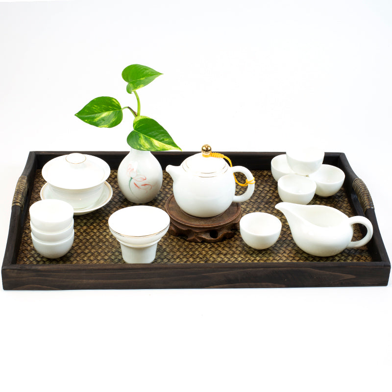 羊脂玉瓷 龙蛋壶 功夫茶具 （14件套