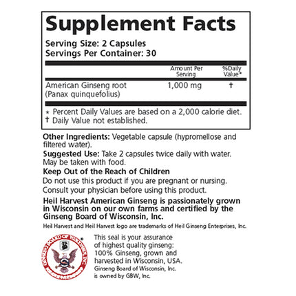 HL 100% Wisconsin Ginseng Capsules